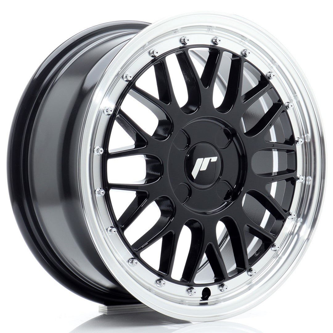 JR23 16x7 ET20-45 Custom PCD Gloss Black Machined Lip