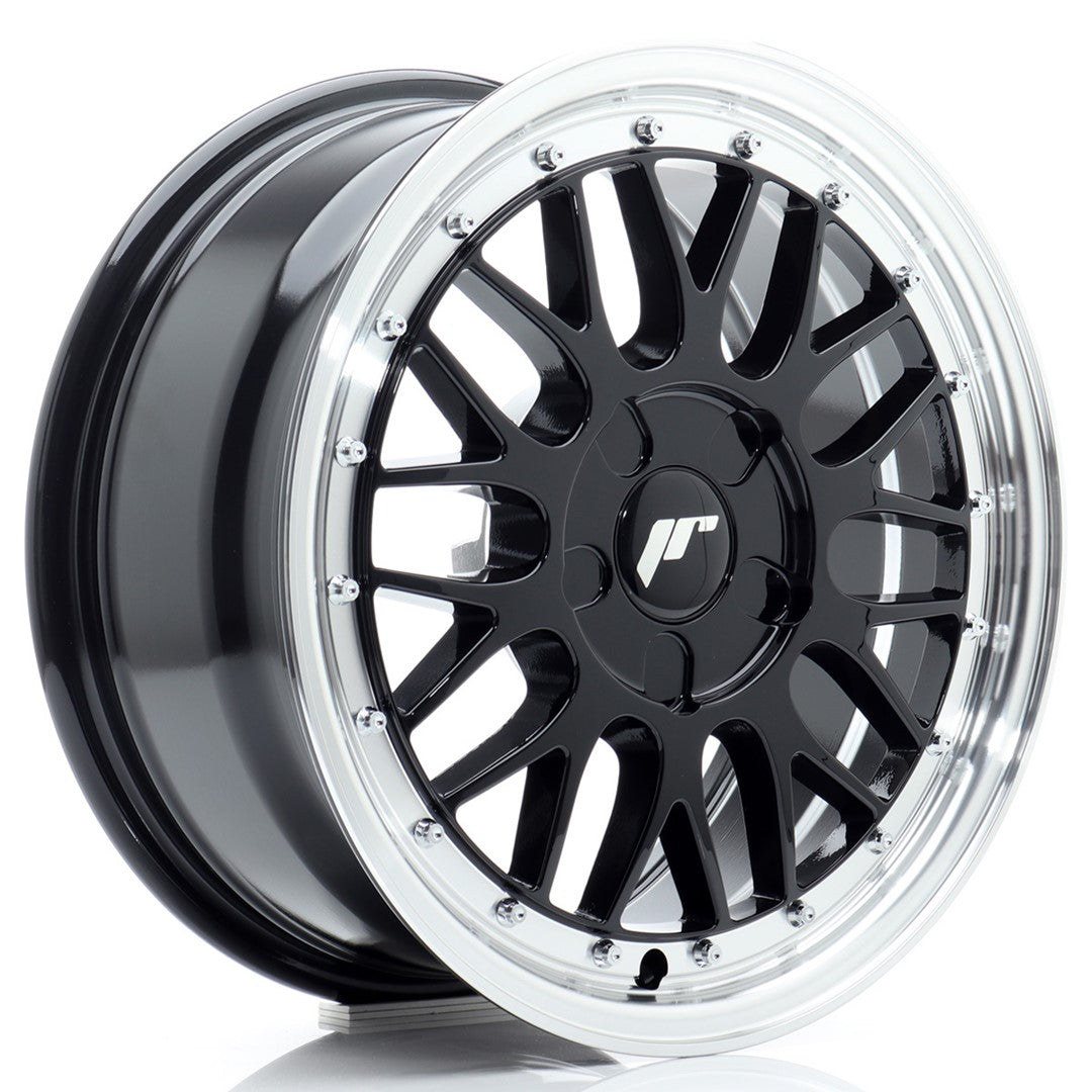 JR23 16x7 ET20-45 Custom PCD Gloss Black Machined Lip