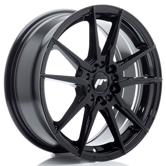 JR21 17x7 ET40 4x100, 4x114.3 Glanzend Zwart