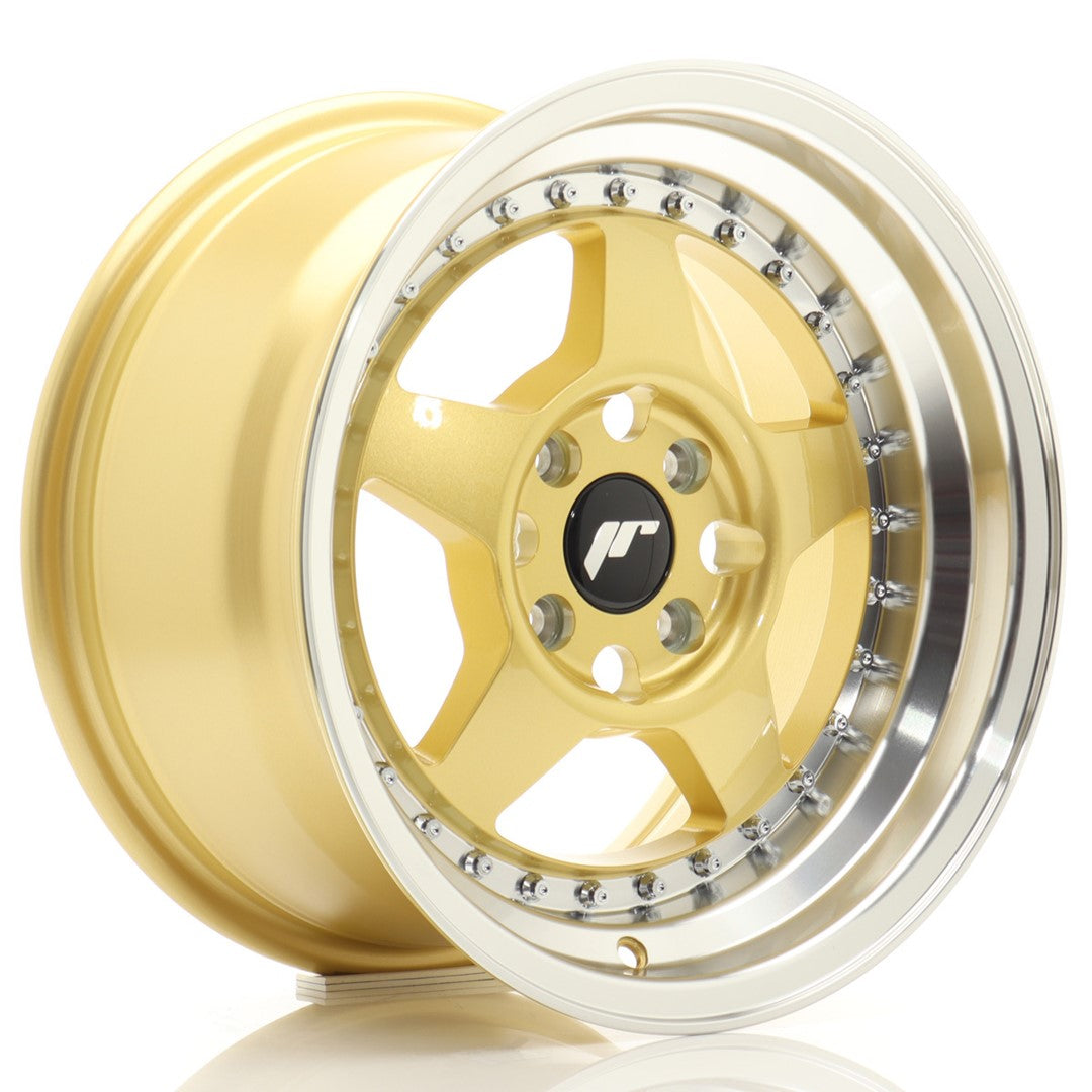 JR6 15x8 ET25 4x100 Lèvre usinée dorée