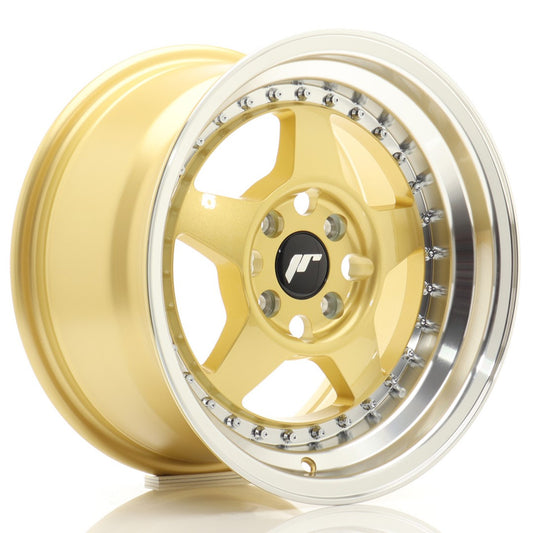 JR6 15x8 ET25 4x100 Lèvre usinée dorée