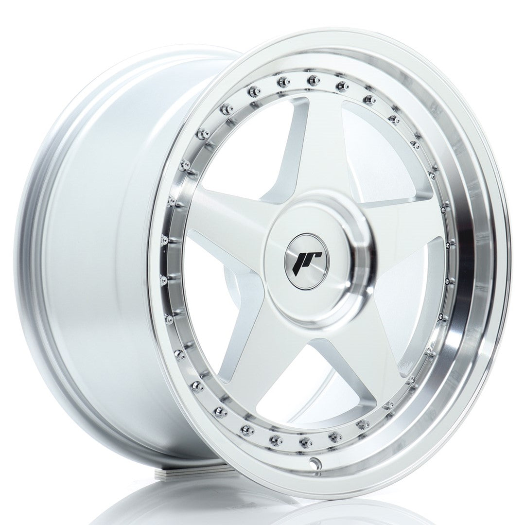 JR6 18x9.5 ET20-40 Custom PCD Zilver Bewerkt Gezicht