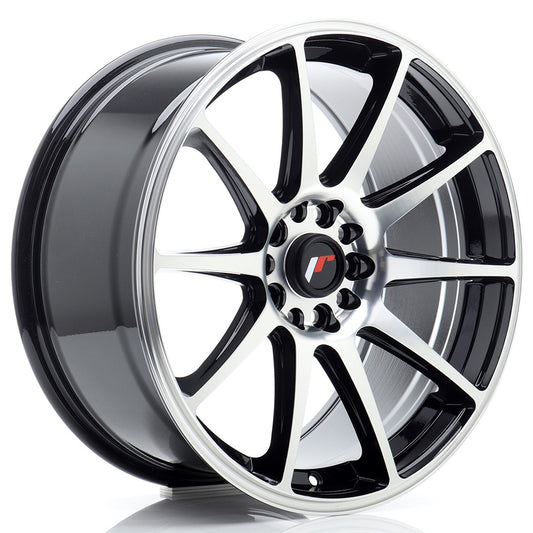 JR11 18x8.5 ET40 5x112, 5x114.3 Zwart Machined Face