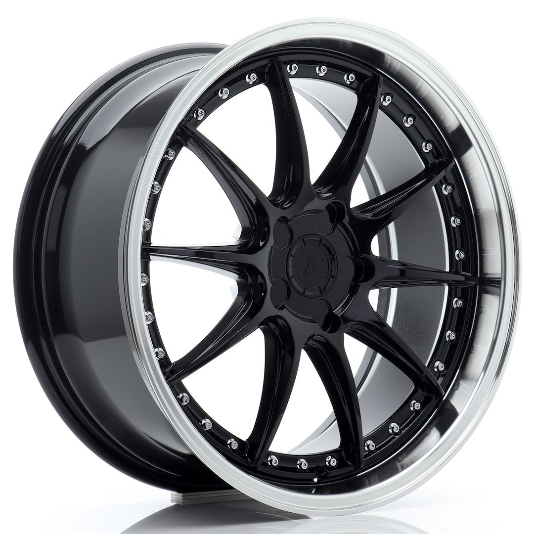 JR41 19x8.5 ET15-35 Custom PCD Glanszwart Machined Lip