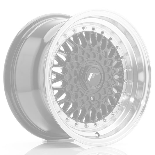 JR9 17x7.5 ET20 4x100, 4x108 lèvre usinée noire brillante