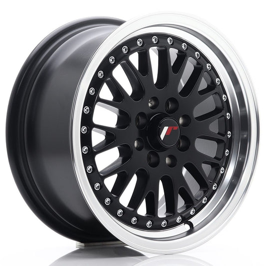 JR10 15x7 ET30 4x100, 4x108 lèvre usinée noire plate