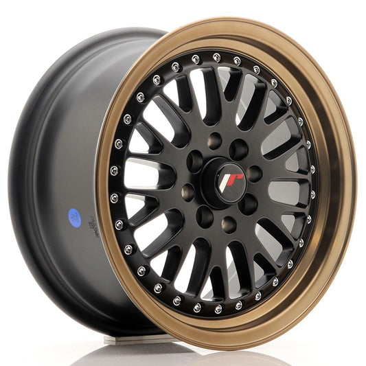 JR10 15x7 ET30 4x100, 4x108 platte zwarte bronzen lip