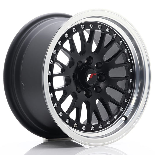 JR10 15x8 ET20 4x100, 4x108 lèvre usinée noire plate