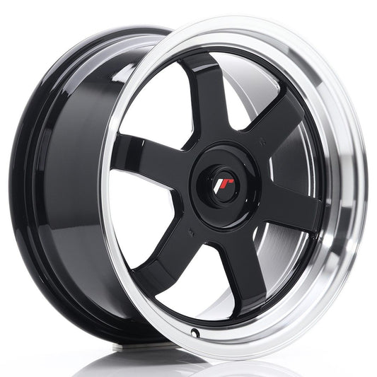 JR12 17x8 ET35 Custom PCD Brillant Noir Lèvre Usinée