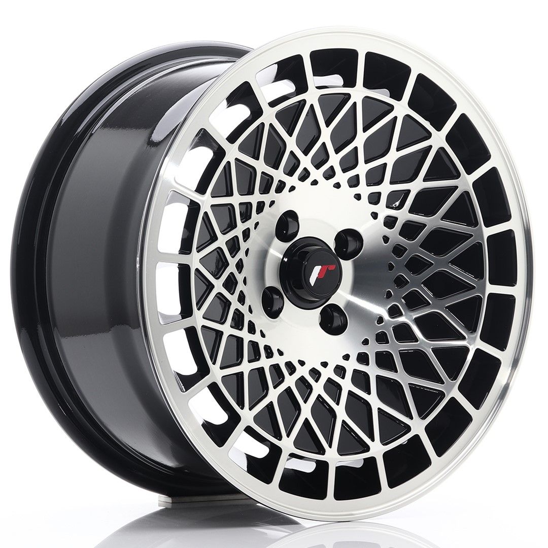JR14 16x8 ET25 4x100 Noir brillant Face usinée