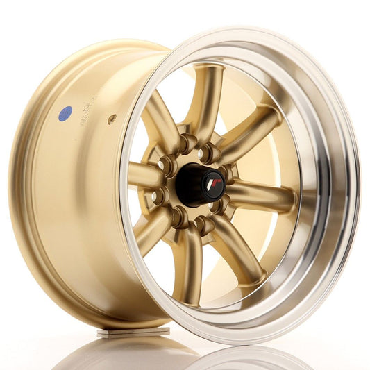 JR19 15x9 ET-13 4x100, 4x114.3 lèvre usinée en or