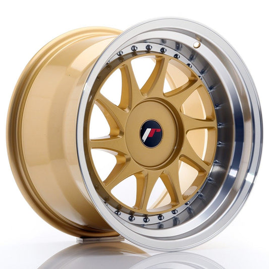 JR26 17x10 ET20-25 Aangepaste PCD gouden bewerkte lip