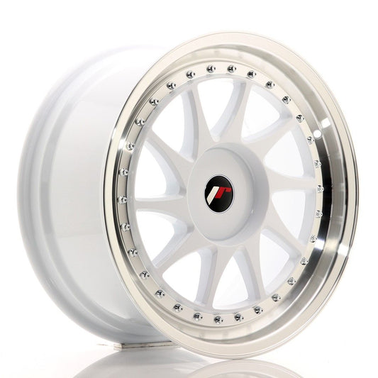 JR26 18x8.5 ET20-40 Aangepaste PCD Witte Bewerkte Lip