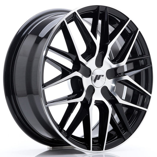 JR28 17x7 ET20-45 Custom PCD glanzend zwart bewerkt oppervlak