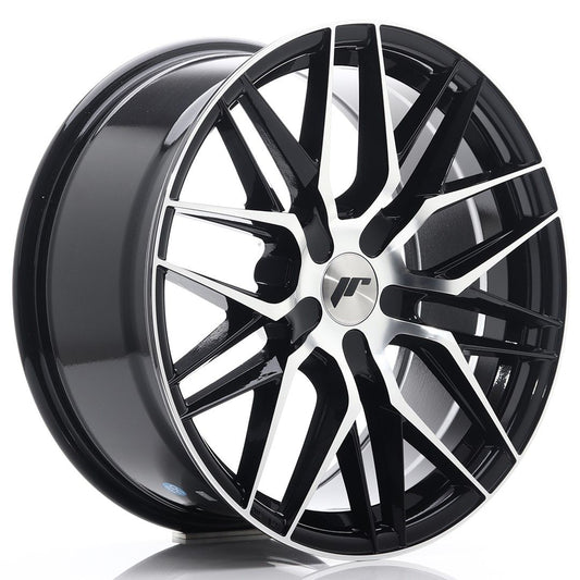JR28 18x8.5 ET20-40 Custom PCD glanzend zwart bewerkt oppervlak