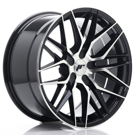 JR28 18x9.5 ET20-40 Custom PCD glanzend zwart bewerkt oppervlak