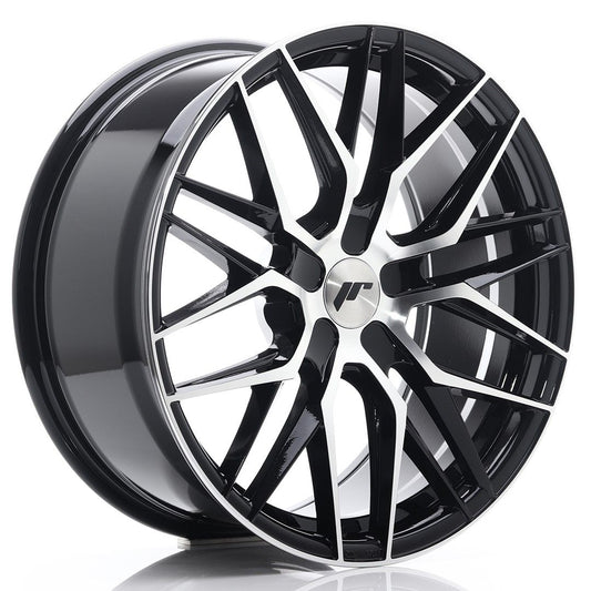 JR28 19x8.5 ET20-40 Custom PCD glanzend zwart bewerkt oppervlak