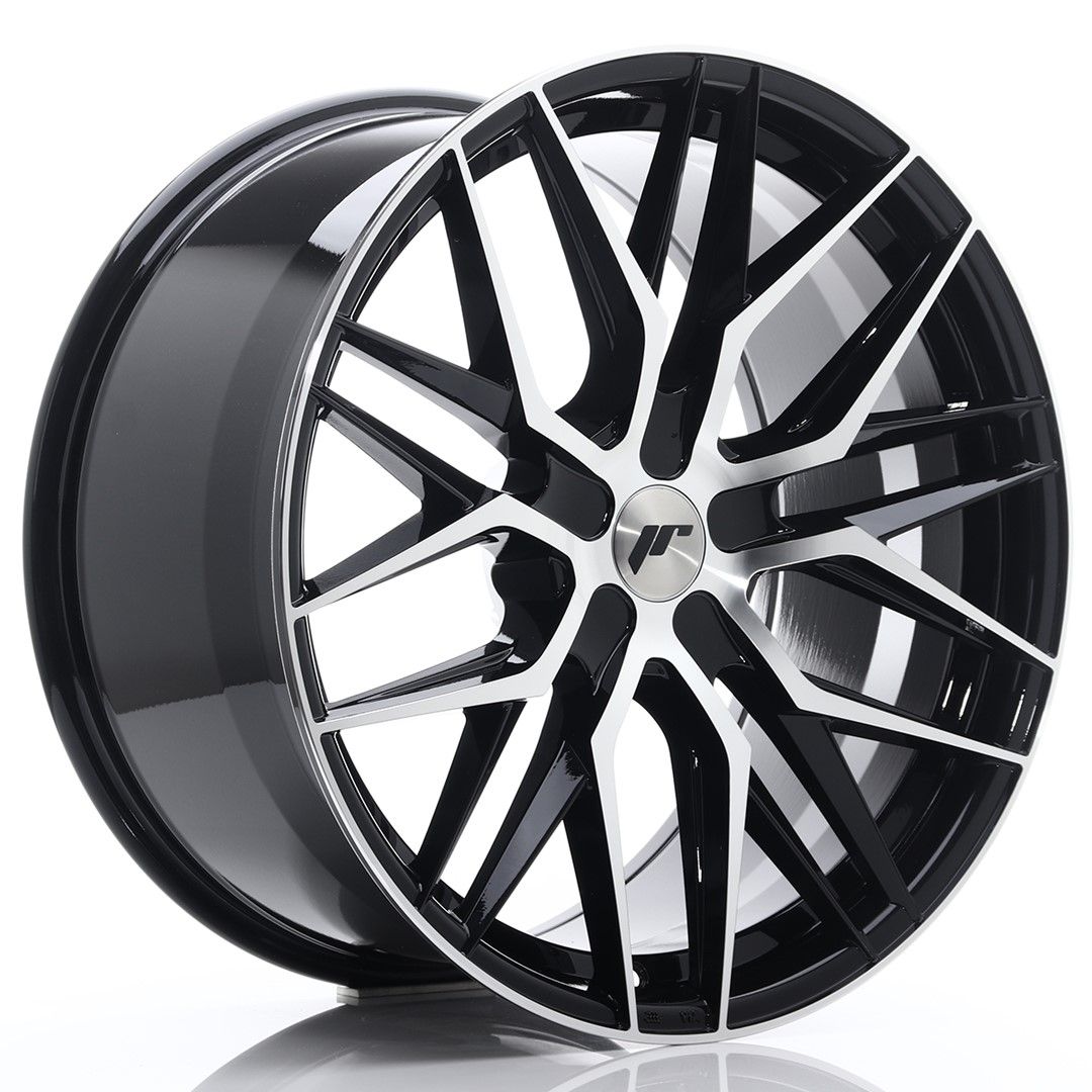 JR28 21x10.5 ET15-55 Custom PCD glanzend zwart bewerkt oppervlak