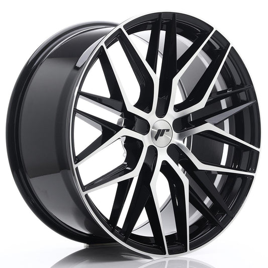 JR28 22x10,5 ET15-50 PCD personnalisé noir brillant face usinée
