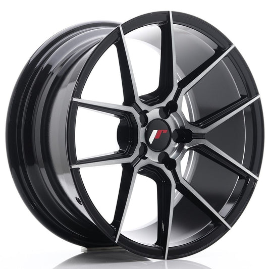 JR30 18x8.5 ET20-40 Custom PCD Zwart Geborsteld