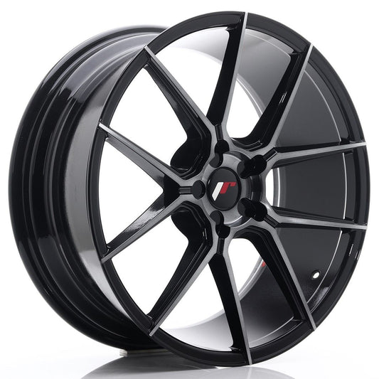 JR30 20x8.5 ET20-42 Custom PCD Zwart Geborsteld
