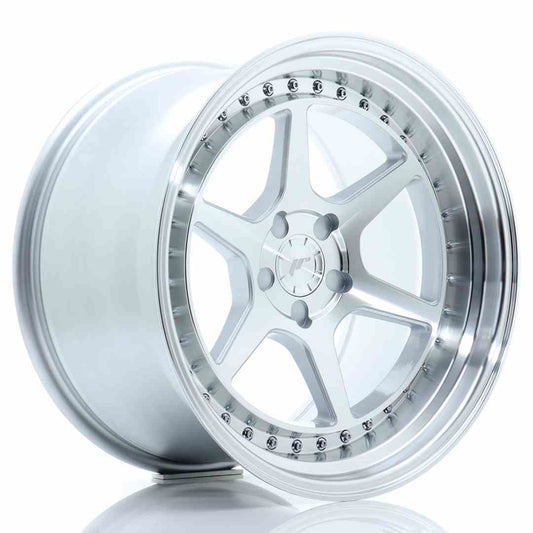 JR43 18x10.5 ET15-22 Custom PCD Zilver Bewerkt Gezicht