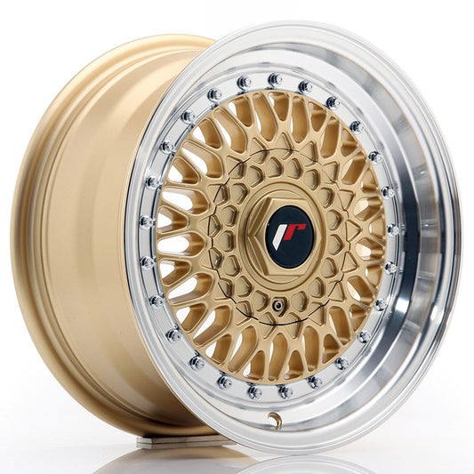 JR9 15x7 ET20 4x100, 4x108 goud bewerkte rand