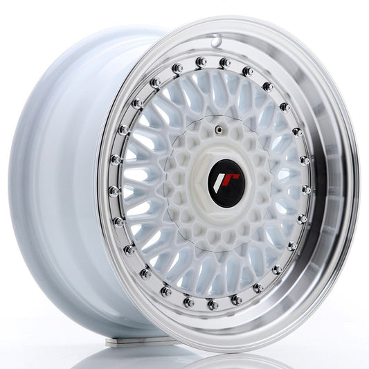 JR9 15x7 ET20 4x100, 4x108 lèvre usinée blanche