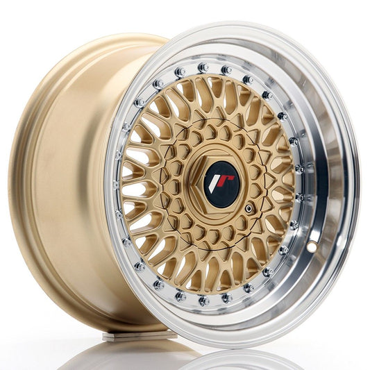 JR9 15x8 ET15 4x100, 4x114.3 gouden bewerkte rand