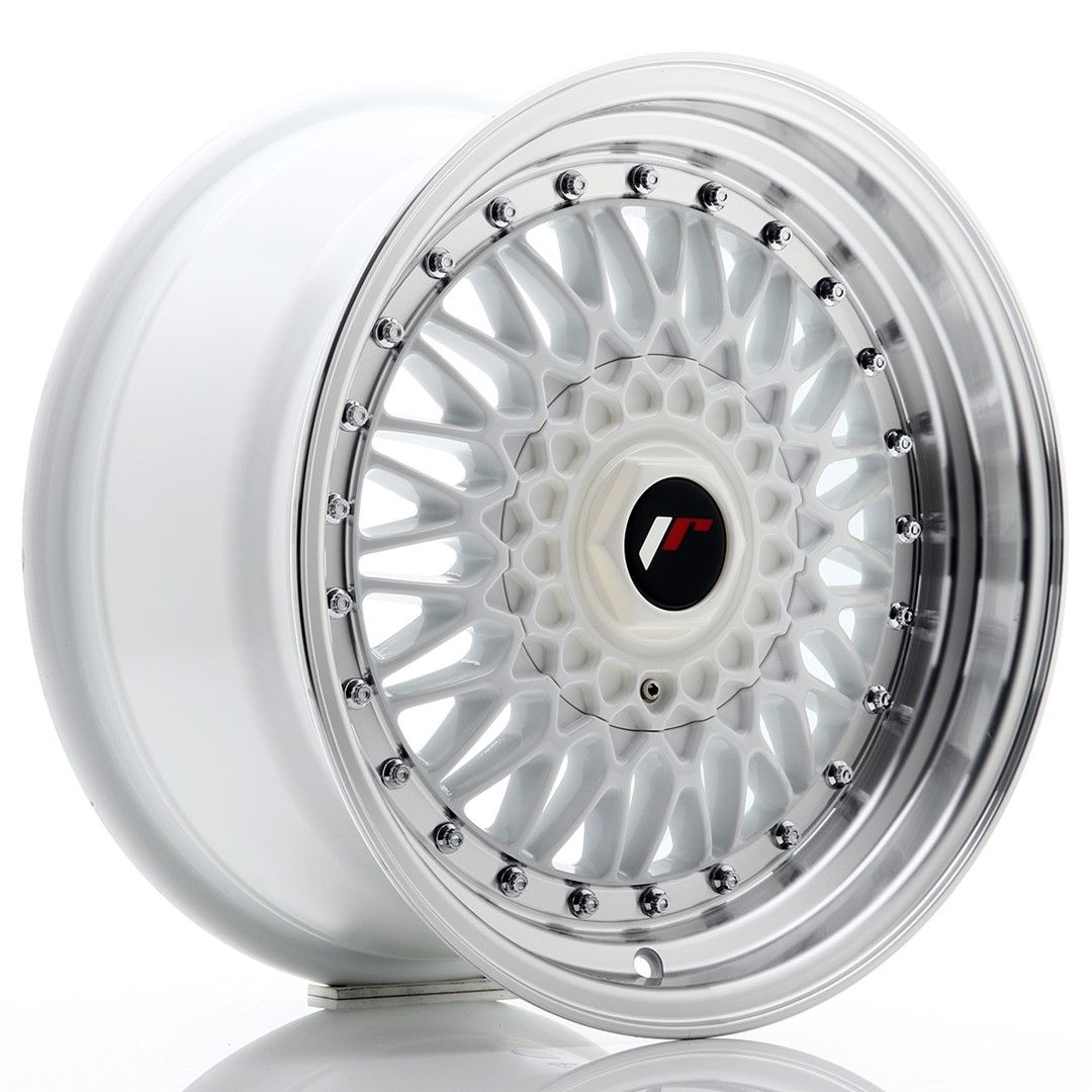 JR9 16x8 ET25 4x100, 4x108 lèvre usinée blanche