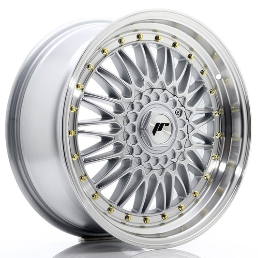 JR9 18x8 ET40 5x112, 5x114.3 lèvre usinée argent