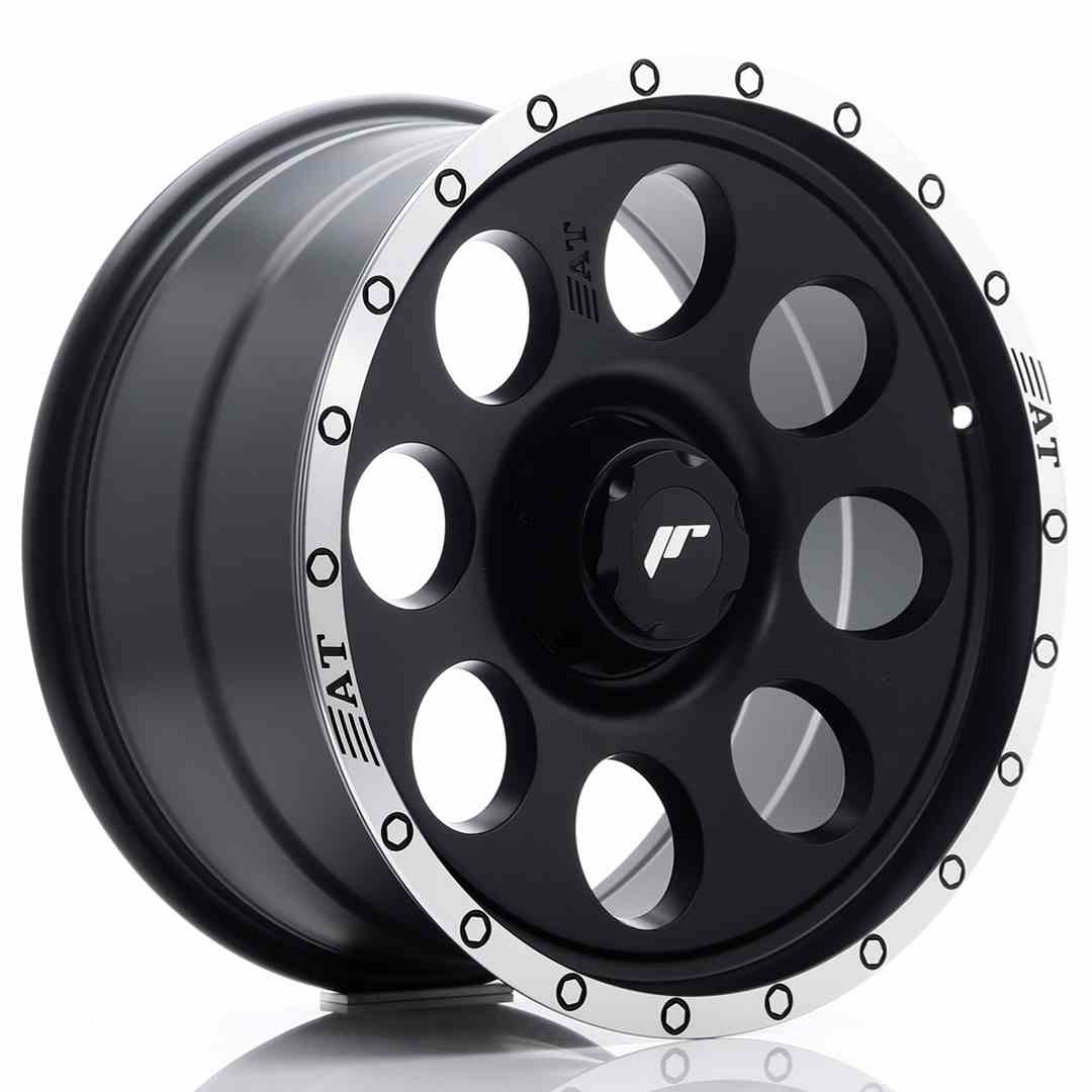 JRX4 18x9 ET0-20 Aangepaste PCD Matzwart met bewerkte velgrand